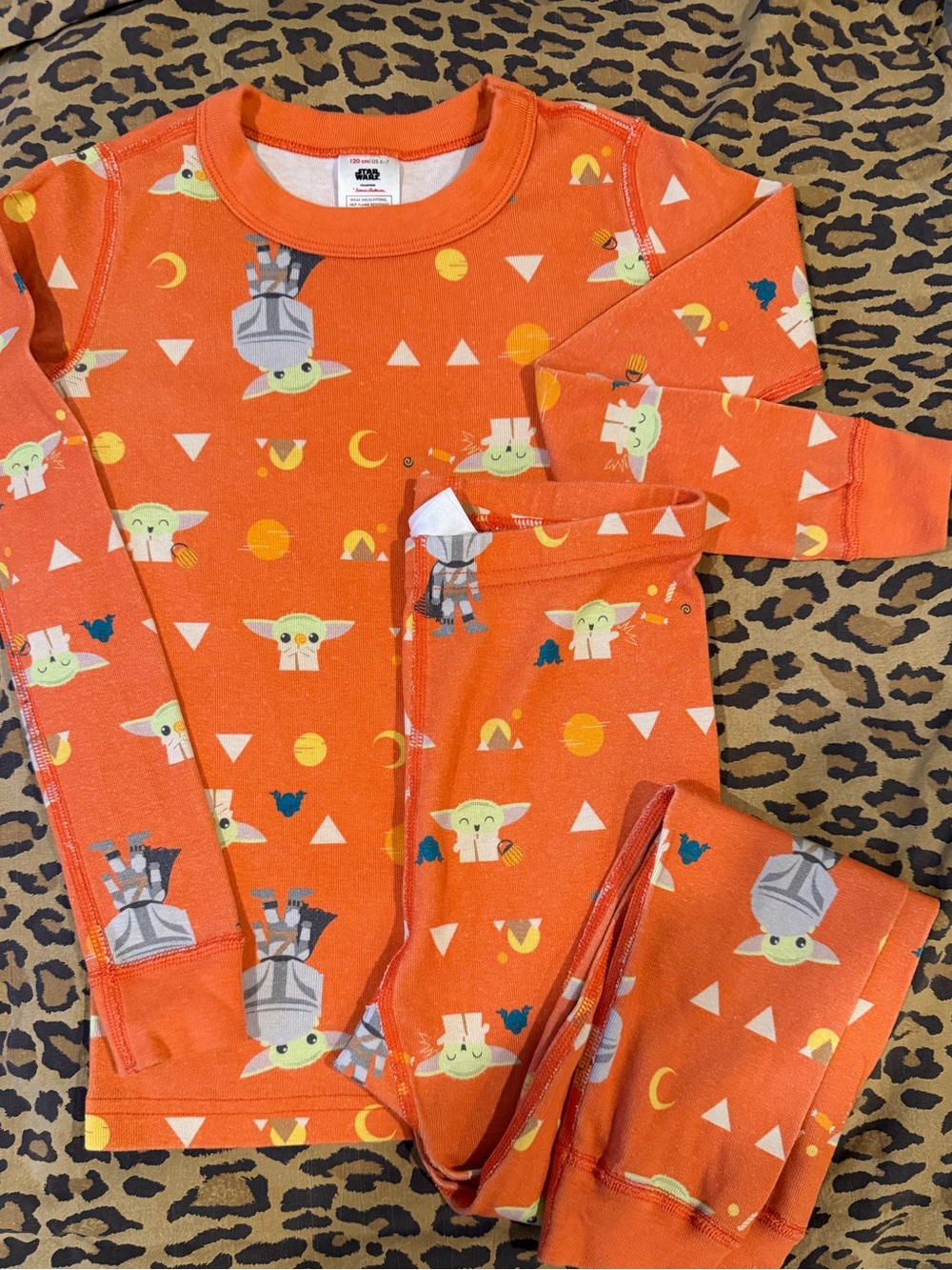 Hanna Andersson Star Wars Halloween BabyYoda Kids Long Johns Pajama Size 6-7 120